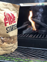 Load image into Gallery viewer, GTS Fire Starter for Charcoal and Firewood, Super Fast Lighting, Perfect for BBQ, Campfire and Fireplace, All Natural, Long 8-10min Burn, Waterproof and Sealed Pack, 25 pcs