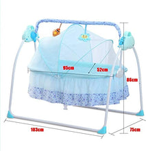 Load image into Gallery viewer, Baby Cradle Swing 3 Speed Electric Stand Crib Auto Rocking Chair Bed with Remote Control Infant Musical Sleeping Basket for 0-18 Months Newborn Babies (Blue)