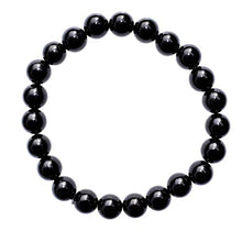 Load image into Gallery viewer, Zenergy Gems Charged Premium 7" Black Obsidian Crystal 8mm Bead Bracelet + Selenite Heart Charging Crystal Included (Protective & GROUNDING)