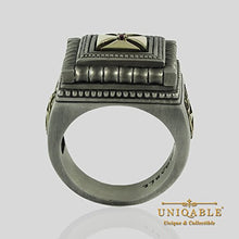 Load image into Gallery viewer, Knight Templar Masonic Cross Handmade Men Signet Ring Sterling Silver 925 Solid Yellow Gold 14K KTR 018SYG14K (12)