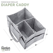 Load image into Gallery viewer, Parker Baby Diaper Caddy - Nursery Storage Bin and Car Organizer for Diapers and Baby Wipes - Grey