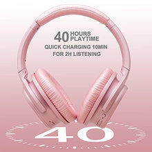 Load image into Gallery viewer, ZIHNIC Active Noise Cancelling Headphones, 40H Playtime Wireless Bluetooth Headset with Deep Bass Hi-Fi Stereo Sound,Comfortable Earpads for Travel/Home/Office (Rose Gold)