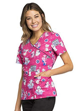 Load image into Gallery viewer, CHEROKEE Genuine Mock Wrap Scrub Top, CK614, M, Beauty Paw-lor