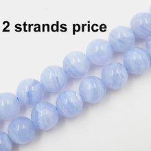 Load image into Gallery viewer, Malahill Premium Gemstone Beads for Jewelry Making Precious Natural Stone Beads Wholesale 2 Strands AAA Grade Blue lace Agate Beads 6mm