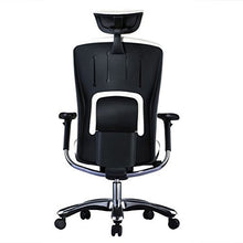 Load image into Gallery viewer, GM Seating Ergolux Genuine Leather Executive Hi Swivel Chair Chrome Base with Headrest, Black