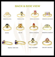 Load image into Gallery viewer, Stackable Vintage Gold Ring by Anemone Unique - 10mm 4-Prong Triangle Shape Moonstone Ring Fit for Engagement, Weddings, and Parties- Handmade Jewelry