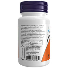 Load image into Gallery viewer, NOW Supplements, L-Theanine 200 mg with Inositol, Stress Management*, 60 Veg Capsules