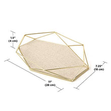Load image into Gallery viewer, Umbra 299481-221 Prisma Tray, Geometric Plated Jewelry Storage, 11" Length x 7.25" Height x 1.5” Width, Matte Brass