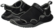 Load image into Gallery viewer, crocs Men's Swiftwater Mesh Deck Sandal Sport, Black, 12 M US