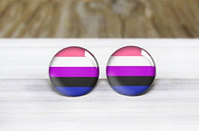 Load image into Gallery viewer, Gender Fluid Pride Stud Earrings - LGBT - Hypoallergenic Earrings for Sensitive Ears