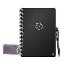 Load image into Gallery viewer, Rocketbook Panda Planner - Reusable Daily, Weekly, Monthly, Planner with 1 Pilot Frixion Pen & 1 Microfiber Cloth Included - Black Cover, Letter Size (8.5" x 11")