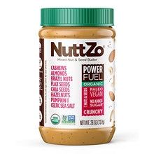 Load image into Gallery viewer, Organic Power Fuel Crunchy Nut Butter by NuttZo | 7 Nuts & Seeds Blend, Paleo, Non-GMO, Gluten-Free, Vegan, Kosher | 1g Sugar, 6g Protein | 26oz Jar