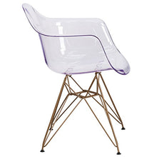 Load image into Gallery viewer, Flash Furniture Alonza Series Transparent Side Chair with Gold Base