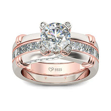 Load image into Gallery viewer, JEULIA Diamond Band Rings for Women cz Sterling Silver Interchangeable Ring Sets Wedding Engagement Anniversary Promise Ring Bridal Sets