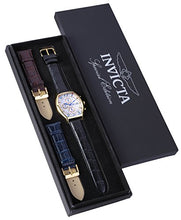 Load image into Gallery viewer, Invicta Men's 14330 Specialty 18k Yellow Gold-Plated Watch with Three Interchangeable Leather Bands