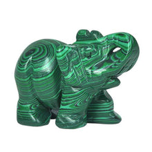 Load image into Gallery viewer, Justinstones Synthetic Malachite Carved Elephant Crystal Animal Totem Spirit Stone Figurine 2 inch