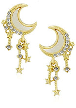 Load image into Gallery viewer, 14K Gold Plated Stars and Moon Stud Earrings with S925 Sterling Silver Needle for Women Girl Gifts Valentines/Birthday/Anniversary/Mother’s Day