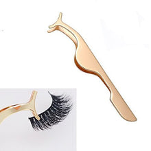 Load image into Gallery viewer, EIAKE False Eyelashes Applicator Tool Eyelash Extension Tweezers Remover Clip Tweezers Nipper (Golden)