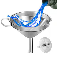 Load image into Gallery viewer, 3D Stainless Steel Funnel,Resin Filter Funnel for SLA/DLP/LCD Resin 3D Printing Liquid with Stainless Steel Strainer for Transferring Liquids