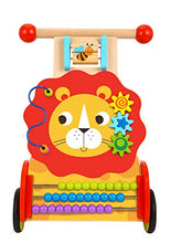 Load image into Gallery viewer, Pidoko Kids Lion Baby Walker Cart with Wheels - Wooden Activity Center Push and Pull Toy - for 1 Year Old and Up