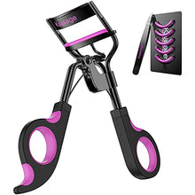 Load image into Gallery viewer, Kaasage Eyelash Curler with Pads - Lash Curler with Eyebrow Tweezer & 5 Extra Silicone Replacement Pads, Get Perfect Curl in 5 Seconds