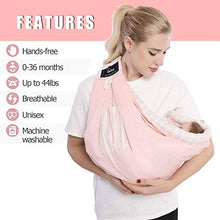 Load image into Gallery viewer, Baby Carrier by Cuby, Natural Cotton Baby Sling Baby Holder Extra Comfortable for Easy Wearing Carrying of Newborn, Infant Toddler and Ideal for Baby Registry (Pink Flamingo)
