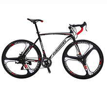 Load image into Gallery viewer, Eurobike Road Bikes EURXC550 21 Speed 54 cm Frame Road Bicycle 700C 3-Spoke Wheels Dual Disc Brake Bike Blackwhite