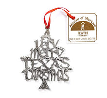 Load image into Gallery viewer, USA Handcrafted Texas TX Holiday Keepsake Christmas Ornament Pewter