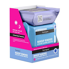 Load image into Gallery viewer, Neutrogena Day & Night Wipes, Makeup Remover Face Cleansing Towelettes & Night Calming Facial Cloths, 100% Plant Based Fibers Wipe Away Dirt, Alcohol-Free, 3 Packs of 25 ct, 75 ct