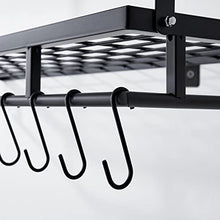 Load image into Gallery viewer, KES 30-Inch Kitchen Pot Rack - Mounted Hanging Rack for Kitchen Storage and Organization- Matte Black 2-Tier Wall Shelf for Pots and Pans with 12 Hooks - KUR215S75B-BK