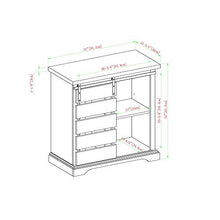 Load image into Gallery viewer, Walker Edison Furniture Company Modern Farmhouse Buffet Sideboard Kitchen Dining Storage Cabinet Living Room, 32 Inch, Reclaimed Barnwood Brown