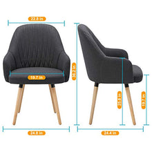 Load image into Gallery viewer, NOVIGO Upholstered Accent Chair with Wooden Leg and Seat Cushion for Modern Guest Reception Living Bed Room Dorm Home Office