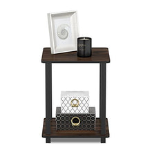 Load image into Gallery viewer, FURINNO Simplistic End Table, Columbia Walnut/Black