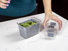 Load image into Gallery viewer, Kitchen Spaces Gray Colander Bin Variety Pack, Fridge Organizer, Produce Storage, Keep Vegetables Fresh, Three Sizes