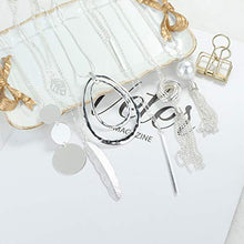 Load image into Gallery viewer, CASSIECA 12 Pcs Long Pendant Necklace for Women Leaf Bar Y-Shaped Tassel Triangle Statement Necklace Long Chain Simple Layer Sweater Necklace Set