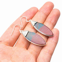 Load image into Gallery viewer, StarGems Natural Blood Stone Handmade 925 Sterling Silver Earrings 2" D6945