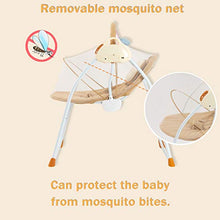 Load image into Gallery viewer, Rocking Cradle Baby Bassinet-Automatic Baby Basket Electric Rocking Multifunction Baby Swing Cradle Bed,Portable Bassinet Cradle Infant-to-Toddler Rocker with Remote , Music, Adjustable Speed(Khaki)