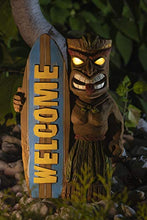 Load image into Gallery viewer, VP Home Tiki Welcome Surfboard Solar Powered LED Outdoor Decor Garden Light