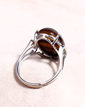 Load image into Gallery viewer, Jewever 925 Sterling Silver Rings for Women Men Genuine Tiger Eye Stone Anxiety Ring Open Adjustable Unisex Jewelry (7-10#)