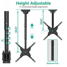 Load image into Gallery viewer, WALI Bundle – 2 Items: Adjustable TV Ceiling Mount and Sound Bar Mount Bracket