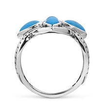 Load image into Gallery viewer, American West Sterling Silver Blue Turquoise Gemstone Cross Ring Size 7