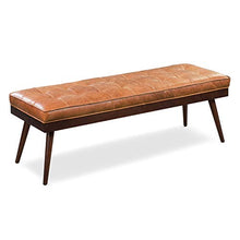 Load image into Gallery viewer, POLY & BARK Luca Leather Bench, Cognac Tan