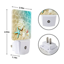 Load image into Gallery viewer, Starfish Coral and Seashell Plug-in Night Light Dusk to Dawn Smart Sensor White Led Nightlight for Bedroom Bathroom Kitchen Hallway Stairs Hallway Energy Efficient Decor Desk Lamp
