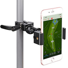 Load image into Gallery viewer, iTODOS Cell Phone Holder Mount Clip for Golf Cart,Wheelchair Walker,Stroller,Spin Bike, Table, Clamp Fits iPhone,Galaxy, Nexus,Most Phones and GPS up to 4" Wide,Aluminum Alloy Material