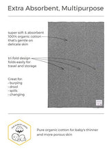 Load image into Gallery viewer, Burt's Bees Baby - 5 Pack of Burp Cloths, 100% Organic Cotton (1 Cloud, 1 Solid Color, 1 Honey Bee Print, 1 Stripe, 1 Alphabet Bee Print, Heather Grey)