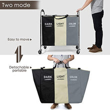 Load image into Gallery viewer, 240L Laundry Hamper, Large Blanket Storage Basket Sorter 3 Section Bag Organizer for Dirty Clothes - Toys - Towel,16 X 30 X 35 inch Heavy Duty Laundry Cart Baskets with Wheels in Laundry Room Organization