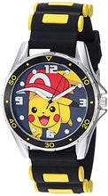 Load image into Gallery viewer, Pokemon Silver Tone Metal Analog-Quartz Watch with Rubber Strap, Black, 20.7 (Model: POK9010)