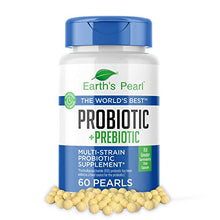 Load image into Gallery viewer, 60 Day Supply – Earth’s Pearl Probiotic & Prebiotic – for Women, Men and Kids - Advanced Digestive Gut Health and Enzyme Support - One a Day Pearls - Billions of Live Cultures