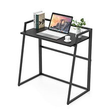 Load image into Gallery viewer, DESIGNA Folding Computer Desk, 33 inch Writing Desk, Folding Student Desk for Home Office, Fold Up Gaming Desk Wood Small Office Table for Teen Working & Crafting, Black