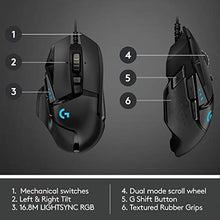 Load image into Gallery viewer, Logitech G502 HERO High Performance Wired Gaming Mouse, HERO 25K Sensor, 25,600 DPI, RGB, Adjustable Weights, 11 Programmable Buttons, On-Board Memory, PC / Mac